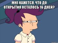 мне кажется, что до открытия осталось 16 дней? 