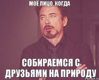 Моё лицо, когда Собираемся с друзьями на природу