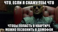 что, если я скажу тебе что чтобы попасть в квартиру, можно позвонить в домофон