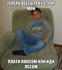 теперь веесь гроу стрит мой плати коксом или иди лесом
