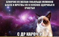 алинчик ну желаю побольше мужиков бабла и жратвы ну и успехов здоровья и счастья с др кароч ;р