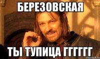 березовская ты тупица гггггг