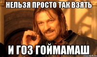 нельзя просто так взять и гоз гоймамаш