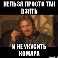 нельзя просто так взять и не укусить комара