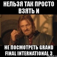 нельзя так просто взять и не посмотреть grand final international 3