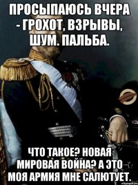 просыпаюсь вчера - грохот, взрывы, шум. пальба. что такое? новая мировая война? а это моя армия мне салютует.