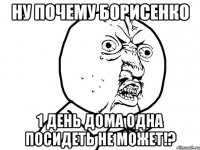 ну почему борисенко 1 день дома одна посидеть не может!?