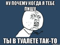 ну почему когда я тебе пишу ты в туалете так-то