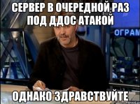 сервер в очередной раз под ддос атакой однако здравствуйте