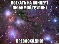 поехать на концерт любимой группы превосходно!