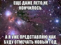 еще даже лето не кончилось, а я уже представляю как буду отмечать новый год.