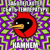 заболел,хотел сбить температуру камнем