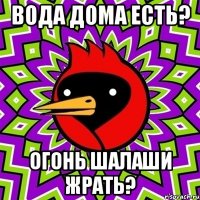 вода дома есть? огонь шалаши жрать?