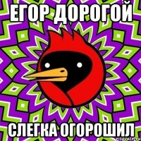 егор дорогой слегка огорошил