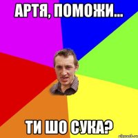 артя, поможи... ти шо сука?