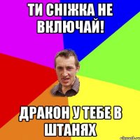 ти сніжка не включай! дракон у тебе в штанях