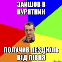 зайшов в курятник получив пездюль від півня