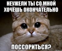 неужели ты со мной хочешь окончательно поссориться?