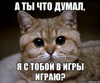 а ты что думал, я с тобой в игры играю?