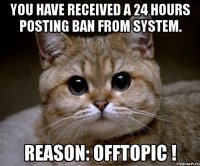 you have received a 24 hours posting ban from system. reason: offtopic !