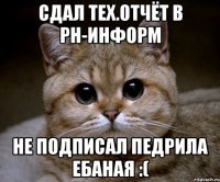 сдал тех.отчёт в рн-информ не подписал педрила ебаная :(