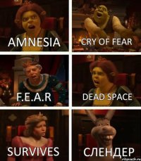 Amnesia Cry of fear F.E.A.R Dead space Survives Слендер