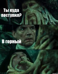 Ты куда поступил? В горный 