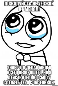 пожалуйста не уезжай от меня!!! знаю что делал много всего нехорошего, но я действительно смогу сделать тебя счастливой!