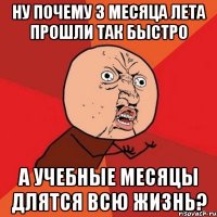 ну почему 3 месяца лета прошли так быстро а учебные месяцы длятся всю жизнь?