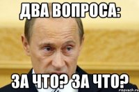 два вопроса: за что? за что?