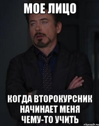 мое лицо когда второкурсник начинает меня чему-то учить