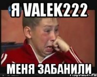 я valek222 меня забанили