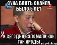 сука блять скайпу было 5 лет и сегодня взломали,как так,ироды