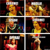 Chrome! Mozila! Opera! Chrome! Opera! Internet Explorer!