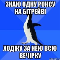 знаю одну роксу на бітрейві ходжу за нею всю вечірку