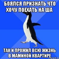 боялся признать что хочу поехать на ша так и прожил всю жизнь в маминой квартире