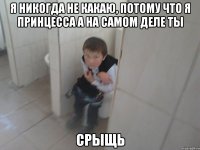 я никогда не какаю, потому что я принцесса а на самом деле ты срыщь