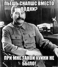 пьешь снапшс вместо водки? при мне такой хуйни не было!