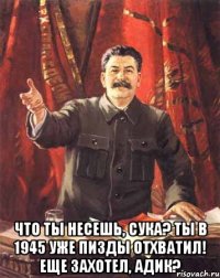  что ты несешь, сука? ты в 1945 уже пизды отхватил! еще захотел, адик?