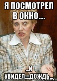 я посмотрел в окно.... ...и увидел....дождь...