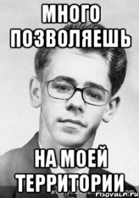 много позволяешь на моей территории