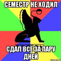 семестр не ходил сдал всё за пару дней
