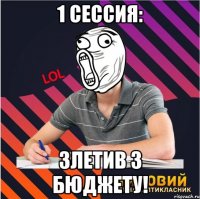 1 сессия: злетив з бюджету!