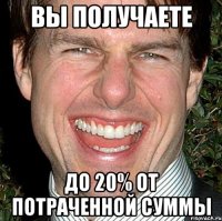 вы получаете до 20% от потраченной суммы