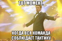 тот момент, когда вся команда соблюдает тактику