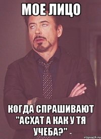 мое лицо когда спрашивают "асхат а как у тя учеба?"