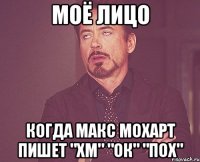 моё лицо когда макс мохарт пишет "хм" "ок" "пох"