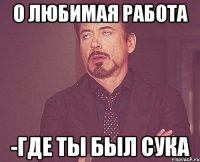 о любимая работа -где ты был сука