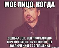 мое лицо, когда ошибка эцп: эцп проставлено сертификатом, на который нет заключенного соглашения