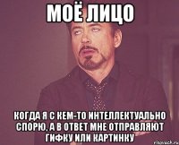 моё лицо когда я с кем-то интеллектуально спорю, а в ответ мне отправляют гифку или картинку